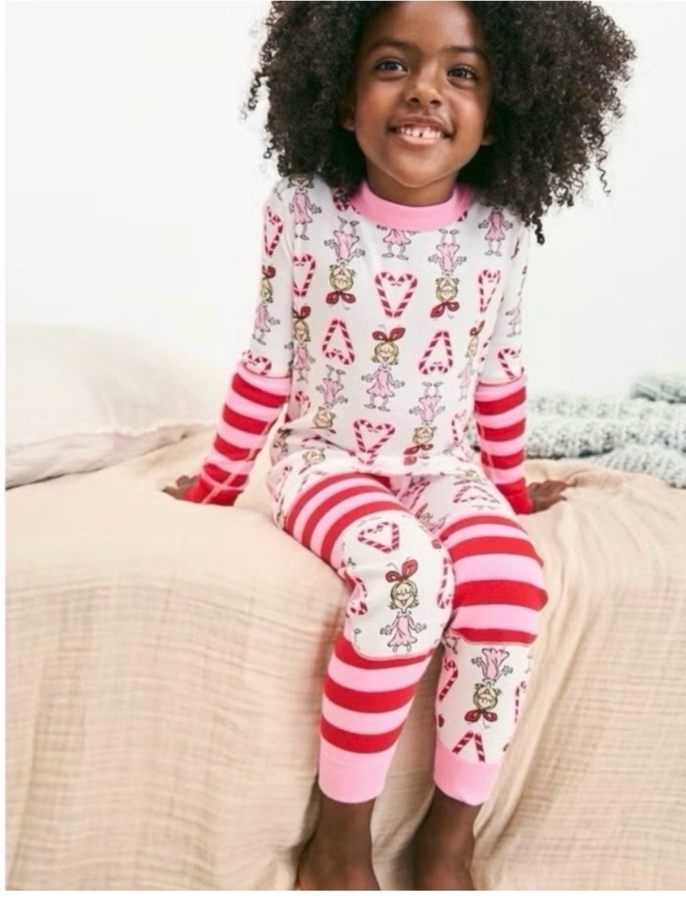 Hanna Andersson Pink & Red Cindy Lou Two-Piece Pajama Set